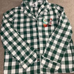 Disney Green and White Checkered Christmas Pajamas